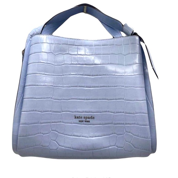 ♠️🦋Kate spade NY Knott Croc-embossed Medium Crossbody Tote in Light Sky Blue🦋 - Picture 5 of 16